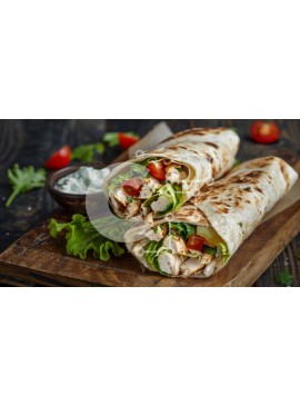 Σετ των 2 Intra Συλλεκτικό Ξύλινο Παζλ Plywood  4mm - Ψητό τυλιχτό κοτόπουλου με φρέσκα λαχανικά Σε Ξύλινο Κουτί - Διαστάσεις: 10x10 cm – 25 κομμάτια