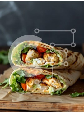 Σετ των 2 Intra Συλλεκτικό Ξύλινο Παζλ Plywood  4mm - Περιτύλιγμα κοτόπουλου με φρέσκα υλικά Σε Ξύλινο Κουτί - Διαστάσεις: 10x10 cm – 25 κομμάτια