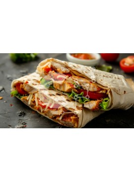 Σετ των 2 Intra Συλλεκτικό Ξύλινο Παζλ Plywood  4mm - Ψητό περιτύλιγμα κοτόπουλου με φρέσκα λαχανικά Σε Ξύλινο Κουτί - Διαστάσεις: 10x10 cm – 25 κομμάτια