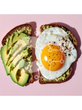 Σετ των 2 Intra Συλλεκτικό Ξύλινο Παζλ Plywood  4mm - Τοστ αβοκάντο και αυγών Σε Ξύλινο Κουτί - Διαστάσεις: 10x10 cm – 25 κομμάτια