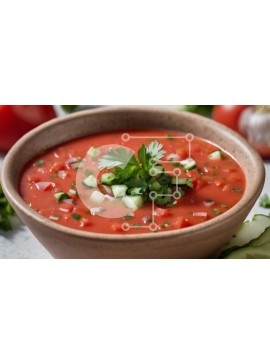 Σετ των 2 Intra Συλλεκτικό Ξύλινο Παζλ Plywood  4mm - Σούπα φρέσκιας ντομάτας με γαρνιτούρες Σε Ξύλινο Κουτί - Διαστάσεις: 10x10 cm – 25 κομμάτια