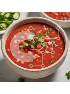 Σετ των 2 Intra Συλλεκτικό Ξύλινο Παζλ Plywood  4mm - Σάλσα φρέσκιας ντομάτας σε ένα μπολ Σε Ξύλινο Κουτί - Διαστάσεις: 10x10 cm – 25 κομμάτια