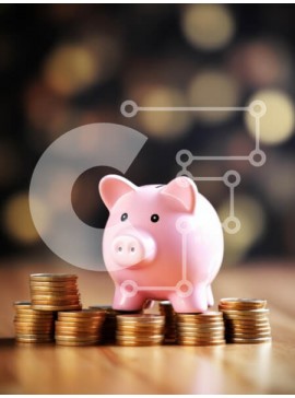 Intra Συλλεκτικό Ξύλινο Παζλ Plywood  4mm - Κουμπαράς και νομίσματα Σε Ξύλινο Κουτί - Διαστάσεις Puzzle: 10x10 cm – 25 κομμάτια