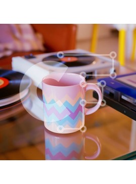 Intra Συλλεκτικό Ξύλινο Παζλ Plywood  4mm - Πολύχρωμες κούπες και δίσκοι βινυλίου σε ρετρό σκηνικό Σε Ξύλινο Κουτί - Διαστάσεις Puzzle: 10x10 cm – 25 κομμάτια