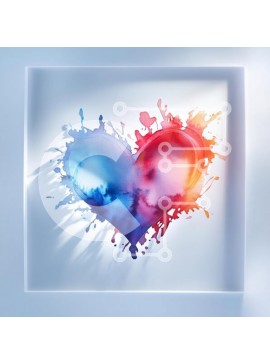 Intra Συλλεκτικό Ξύλινο Παζλ Plywood  4mm - Ακουαρέλα Καρδιά Τέχνη Σε Ξύλινο Κουτί - Διαστάσεις Puzzle: 10x10 cm – 25 κομμάτια