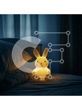 Intra Συλλεκτικό Ξύλινο Παζλ Plywood  4mm - Άνετο φωτιστικό κουνελιού σε ένα υπνοδωμάτιο Σε Ξύλινο Κουτί - Διαστάσεις Puzzle: 10x10 cm – 25 κομμάτια