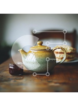 Σετ των 2 Intra Συλλεκτικό Ξύλινο Παζλ Plywood  4mm - Cozy Tea Time Setup με Teapot και Scones Σε Ξύλινο Κουτί - Διαστάσεις: 10x10 cm – 25 κομμάτια