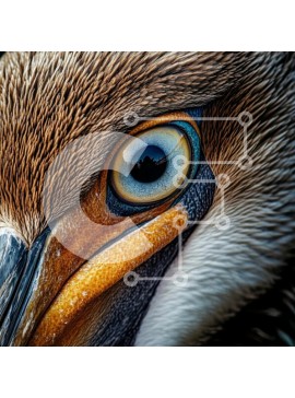 Intra Συλλεκτικό Ξύλινο Παζλ Plywood  4mm - Κοντινό πλάνο ενός Bird's Eye Σε Ξύλινο Κουτί - Διαστάσεις: 10x10 cm – 25 κομμάτια