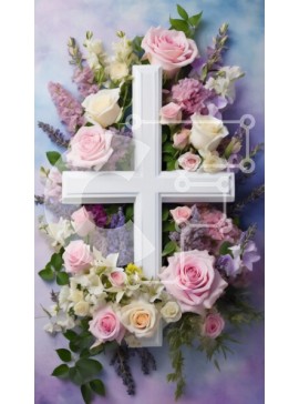 Intra Συλλεκτικό Ξύλινο Παζλ Plywood  4mm - Floral Cross Σύνθεση Σε Ξύλινο Κουτί - Διαστάσεις Puzzle: 10x10 cm – 25 κομμάτια