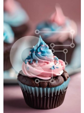 Σετ των 2 Intra Συλλεκτικό Ξύλινο Παζλ Plywood  4mm - Πολύχρωμο παγωμένο cupcake Σε Ξύλινο Κουτί - Διαστάσεις: 10x10 cm – 25 κομμάτια