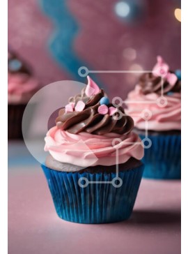 Σετ των 2 Intra Συλλεκτικό Ξύλινο Παζλ Plywood  4mm - Διακοσμημένα Cupcakes με σοκολάτα και Pink Frosting Σε Ξύλινο Κουτί - Διαστάσεις: 10x10 cm – 25 κομμάτια