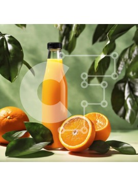 Σετ των 2 Intra Συλλεκτικό Ξύλινο Παζλ Plywood  4mm - Φρέσκος χυμός πορτοκαλιού με πορτοκάλια και φύλλα Σε Ξύλινο Κουτί - Διαστάσεις: 10x10 cm – 25 κομμάτια