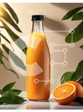 Σετ των 2 Intra Συλλεκτικό Ξύλινο Παζλ Plywood  4mm - Φρέσκος χυμός πορτοκαλιού σε γυάλινο μπουκάλι με πορτοκάλια Σε Ξύλινο Κουτί - Διαστάσεις: 10x10 cm – 25 κομμάτια