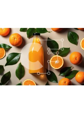 Σετ των 2 Intra Συλλεκτικό Ξύλινο Παζλ Plywood  4mm - Φρέσκος χυμός πορτοκαλιού με πορτοκάλια και φύλλα Σε Ξύλινο Κουτί - Διαστάσεις: 10x10 cm – 25 κομμάτια