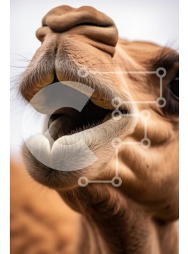 Σετ των 2 Intra Συλλεκτικό Ξύλινο Παζλ Plywood  4mm - Κοντινό πλάνο του προσώπου μιας καμήλας Σε Ξύλινο Κουτί - Διαστάσεις: 10x10 cm – 25 κομμάτια