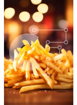 Σετ των 2 Intra Συλλεκτικό Ξύλινο Παζλ Plywood  4mm - Ένα σωρό από χρυσές τηγανιτές πατάτες Σε Ξύλινο Κουτί - Διαστάσεις: 10x10 cm – 25 κομμάτια