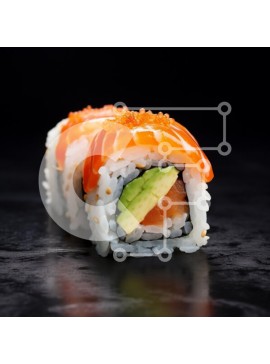 Σετ των 2 Intra Συλλεκτικό Ξύλινο Παζλ Plywood  4mm - Νόστιμα ρολά σούσι με σολομό και αβοκάντο Σε Ξύλινο Κουτί - Διαστάσεις: 10x10 cm – 25 κομμάτια