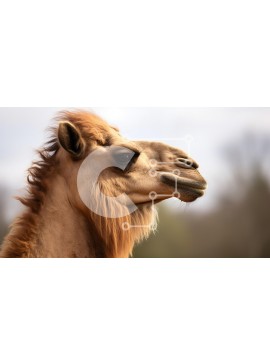 Intra Συλλεκτικό Ξύλινο Παζλ Plywood  4mm - Κοντινό πλάνο του κεφαλιού μιας καμήλας Σε Ξύλινο Κουτί - Διαστάσεις: 10x10 cm – 25 κομμάτια