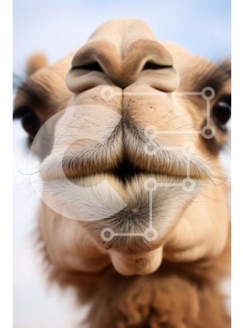 Σετ των 2 Intra Συλλεκτικό Ξύλινο Παζλ Plywood  4mm - Κοντινό πλάνο του προσώπου μιας καμήλας Σε Ξύλινο Κουτί - Διαστάσεις: 10x10 cm – 25 κομμάτια