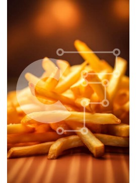 Σετ των 2 Intra Συλλεκτικό Ξύλινο Παζλ Plywood  4mm - Τραγανές τηγανιτές πατάτες σε ζεστό φωτισμό Σε Ξύλινο Κουτί - Διαστάσεις: 10x10 cm – 25 κομμάτια