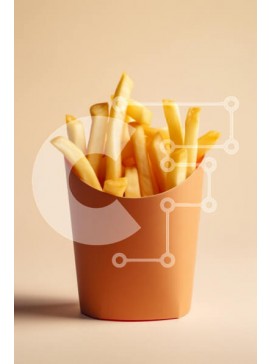 Σετ των 2 Intra Συλλεκτικό Ξύλινο Παζλ Plywood  4mm - Πατάτες τηγανιτές σε δοχείο Σε Ξύλινο Κουτί - Διαστάσεις: 10x10 cm – 25 κομμάτια