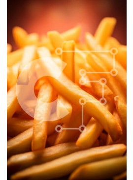 Σετ των 2 Intra Συλλεκτικό Ξύλινο Παζλ Plywood  4mm - Κοντινό πλάνο χρυσές τηγανιτές πατάτες Σε Ξύλινο Κουτί - Διαστάσεις: 10x10 cm – 25 κομμάτια