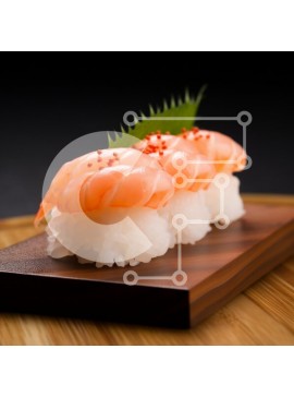 Σετ των 2 Intra Συλλεκτικό Ξύλινο Παζλ Plywood  4mm - Σούσι Salmon Nigiri σε ξύλινη πιατέλα Σε Ξύλινο Κουτί - Διαστάσεις: 10x10 cm – 25 κομμάτια