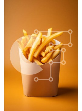 Σετ των 2 Intra Συλλεκτικό Ξύλινο Παζλ Plywood  4mm - Τραγανές τηγανιτές πατάτες σε χάρτινο δοχείο Σε Ξύλινο Κουτί - Διαστάσεις: 10x10 cm – 25 κομμάτια