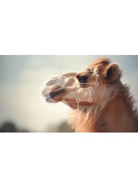 Intra Συλλεκτικό Ξύλινο Παζλ Plywood  4mm - Κοντινό πλάνο του κεφαλιού μιας καμήλας Σε Ξύλινο Κουτί - Διαστάσεις: 10x10 cm – 25 κομμάτια