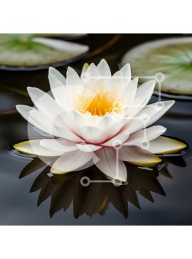 Intra Συλλεκτικό Ξύλινο Παζλ Plywood  4mm - Νούφαρο σε ακίνητο νερό Σε Ξύλινο Κουτί - Διαστάσεις: 10x10 cm – 25 κομμάτια