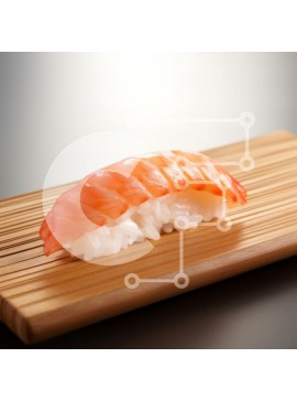 Σετ των 2 Intra Συλλεκτικό Ξύλινο Παζλ Plywood  4mm - Nigiri Sushi με σολομό σε ξύλινη σανίδα Σε Ξύλινο Κουτί - Διαστάσεις: 10x10 cm – 25 κομμάτια