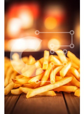 Σετ των 2 Intra Συλλεκτικό Ξύλινο Παζλ Plywood  4mm - Χρυσές τραγανές τηγανιτές πατάτες Σε Ξύλινο Κουτί - Διαστάσεις: 10x10 cm – 25 κομμάτια