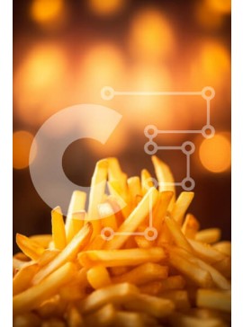 Σετ των 2 Intra Συλλεκτικό Ξύλινο Παζλ Plywood  4mm - Χρυσό σωρό τηγανιτές πατάτες Σε Ξύλινο Κουτί - Διαστάσεις: 10x10 cm – 25 κομμάτια