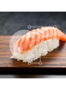 Σετ των 2 Intra Συλλεκτικό Ξύλινο Παζλ Plywood  4mm - Sushi Nigiri με σολομό σε ξύλινη σανίδα Σε Ξύλινο Κουτί - Διαστάσεις: 10x10 cm – 25 κομμάτια