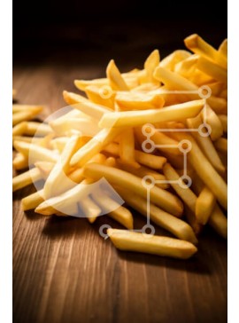 Σετ των 2 Intra Συλλεκτικό Ξύλινο Παζλ Plywood  4mm - Χρυσόκαφέ τηγανιτές πατάτες στοιβαγμένες σε ξύλινη επιφάνεια Σε Ξύλινο Κουτί - Διαστάσεις: 10x10 cm – 25 κομμάτια