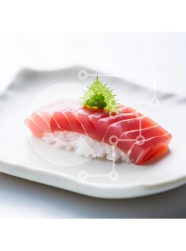 Σετ των 2 Intra Συλλεκτικό Ξύλινο Παζλ Plywood  4mm - Κομψή παρουσίαση σούσι με φρέσκο ​​ψάρι και ρύζι Σε Ξύλινο Κουτί - Διαστάσεις: 10x10 cm – 25 κομμάτια