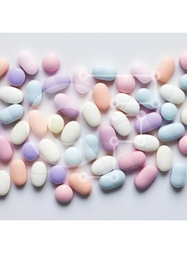 Intra Συλλεκτικό Ξύλινο Παζλ Plywood  4mm - Κάψουλες και χάπια σε παστέλ χρώμα Σε Ξύλινο Κουτί - Διαστάσεις Puzzle: 10x10 cm – 25 κομμάτια