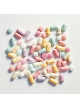 Intra Συλλεκτικό Ξύλινο Παζλ Plywood  4mm - Πολύχρωμη ποικιλία χαπιών σε ανοιχτόχρωμο φόντο Σε Ξύλινο Κουτί - Διαστάσεις Puzzle: 10x10 cm – 25 κομμάτια