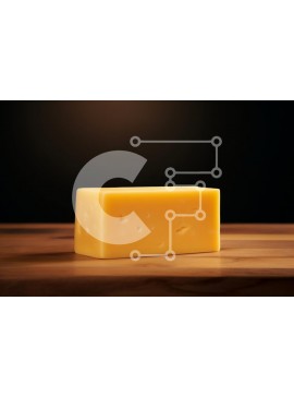 Σετ των 2 Intra Συλλεκτικό Ξύλινο Παζλ Plywood  4mm - Μπλοκ κίτρινου τυριού σε ξύλινη επιφάνεια Σε Ξύλινο Κουτί - Διαστάσεις: 10x10 cm – 25 κομμάτια