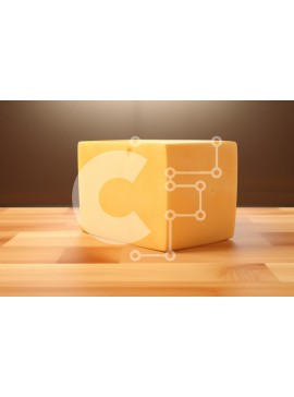 Σετ των 2 Intra Συλλεκτικό Ξύλινο Παζλ Plywood  4mm - Μπλοκ κίτρινου τυριού σε ξύλινη επιφάνεια Σε Ξύλινο Κουτί - Διαστάσεις: 10x10 cm – 25 κομμάτια