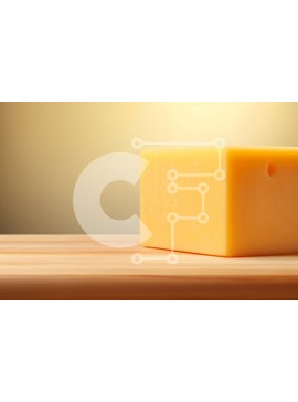 Σετ των 2 Intra Συλλεκτικό Ξύλινο Παζλ Plywood  4mm - Μπλοκ κίτρινου τυριού σε ξύλινη επιφάνεια Σε Ξύλινο Κουτί - Διαστάσεις: 10x10 cm – 25 κομμάτια