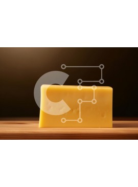 Σετ των 2 Intra Συλλεκτικό Ξύλινο Παζλ Plywood  4mm - Μπλοκ κίτρινου τυριού σε ξύλινη επιφάνεια Σε Ξύλινο Κουτί - Διαστάσεις: 10x10 cm – 25 κομμάτια