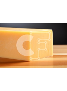 Σετ των 2 Intra Συλλεκτικό Ξύλινο Παζλ Plywood  4mm - Μπλοκ κίτρινου τυριού σε ξύλινη επιφάνεια Σε Ξύλινο Κουτί - Διαστάσεις: 10x10 cm – 25 κομμάτια