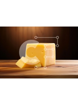 Σετ των 2 Intra Συλλεκτικό Ξύλινο Παζλ Plywood  4mm - Μπλοκ κίτρινου τυριού σε ξύλινη επιφάνεια Σε Ξύλινο Κουτί - Διαστάσεις: 10x10 cm – 25 κομμάτια