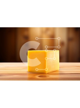 Σετ των 2 Intra Συλλεκτικό Ξύλινο Παζλ Plywood  4mm - Μπλοκ κίτρινο τυρί σε ξύλινο τραπέζι Σε Ξύλινο Κουτί - Διαστάσεις: 10x10 cm – 25 κομμάτια