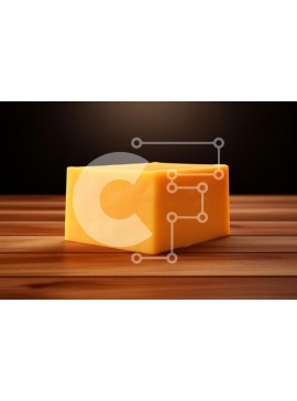 Σετ των 2 Intra Συλλεκτικό Ξύλινο Παζλ Plywood  4mm - Μπλοκ κίτρινου τυριού σε ξύλινη επιφάνεια Σε Ξύλινο Κουτί - Διαστάσεις: 10x10 cm – 25 κομμάτια