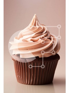 Σετ των 2 Intra Συλλεκτικό Ξύλινο Παζλ Plywood  4mm - Λαχταριστό Cupcake σοκολάτας με κρέμα παγώματος Σε Ξύλινο Κουτί - Διαστάσεις: 10x10 cm – 25 κομμάτια