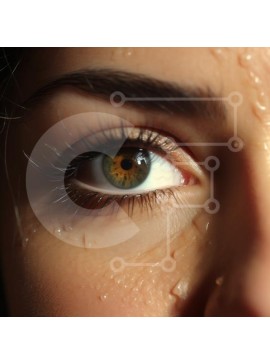 Σετ των 2 Intra Συλλεκτικό Ξύλινο Παζλ Plywood  4mm - Κοντινό πλάνο του γυναικείου προσώπου με σταγονίδια νερού στις βλεφαρίδες και τα φρύδια Σε Ξύλινο Κουτί - Διαστάσεις: 10x10 cm – 25 κομμάτια