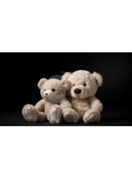 Intra Συλλεκτικό Ξύλινο Παζλ Plywood  4mm - Δύο αρκουδάκια αγκαλιάζονται σε μαύρο φόντο Σε Ξύλινο Κουτί - Διαστάσεις Puzzle: 10x10 cm – 25 κομμάτια