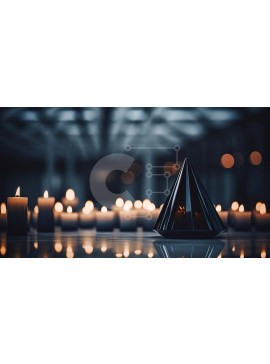 Intra Συλλεκτικό Ξύλινο Παζλ Plywood  4mm - Μαύρο κερί με αναμμένα κεριά στο φόντο Σε Ξύλινο Κουτί - Διαστάσεις Puzzle: 10x10 cm – 25 κομμάτια